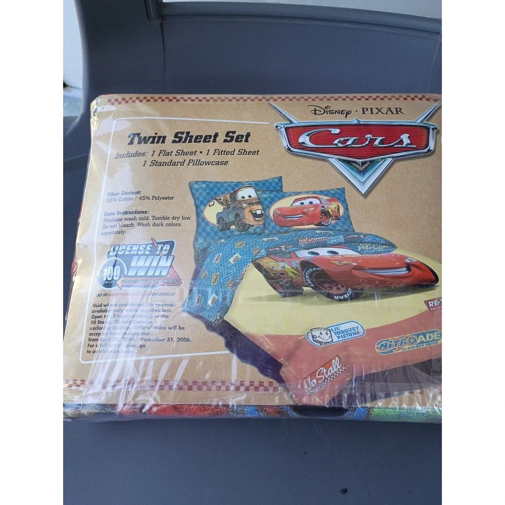 Disney Pixar Cars Twin Sheet Set Lightning McQueen Sealed